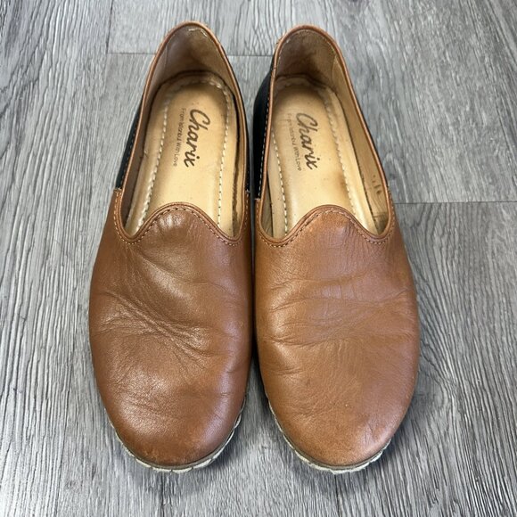 Charix Leather Ballet Flat Two Tone Brown Shoes Slip-On Women's Size EU 40 US 9 - Picture 5 of 11